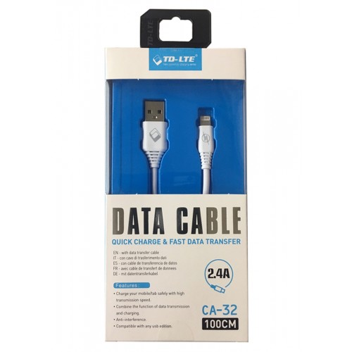 iPhone/iPads_ USB Data Cable TD-CA32 White